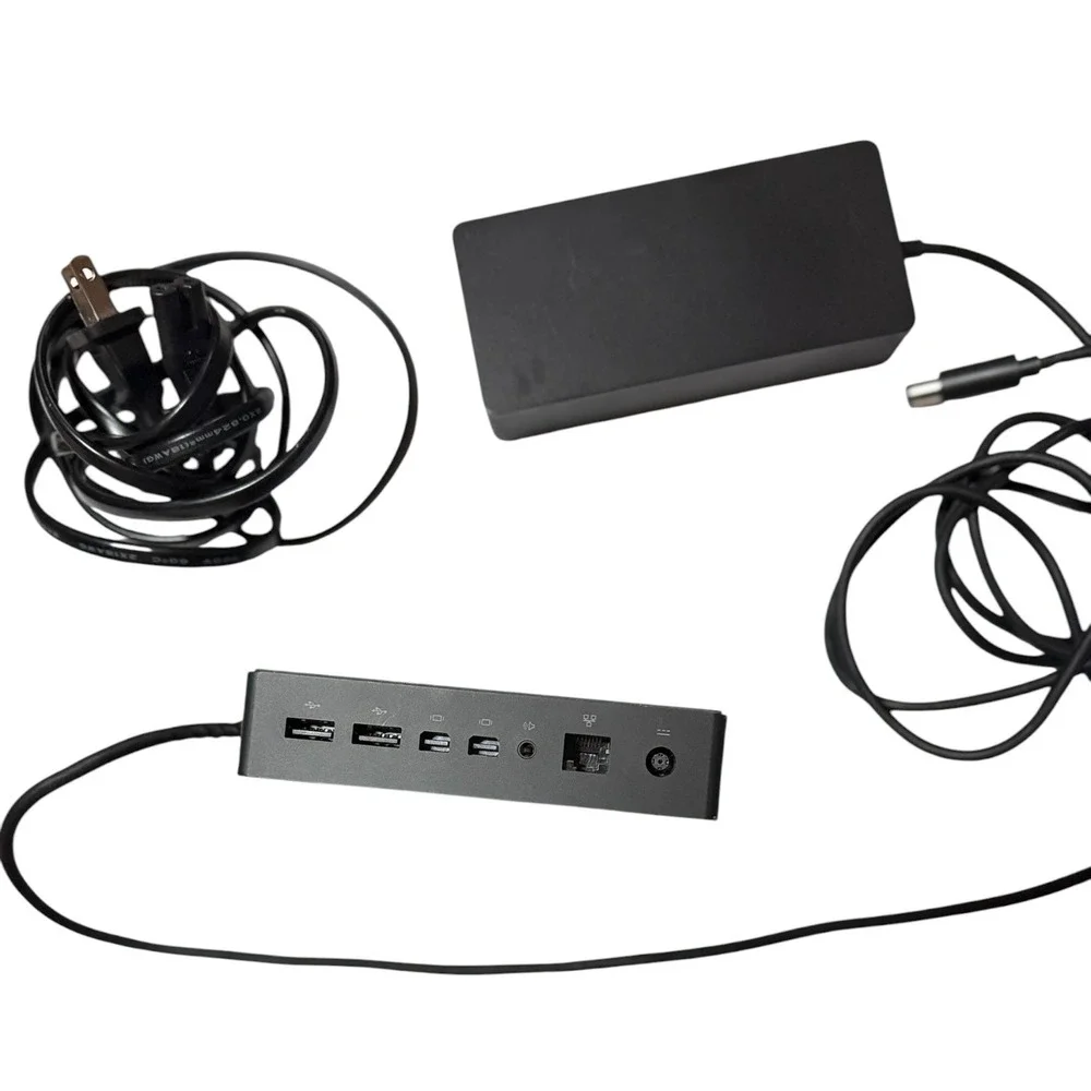 Microsoft Surface Dock 1661 with Power Supply Charging Cord Black Like New